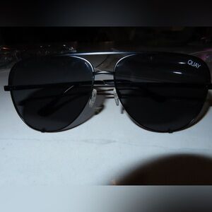 Quay Australia Black Aviator Sunglasses High Key